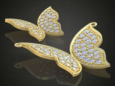 Butterfly Pendant model 3D 0206 printable model Free 3D print model