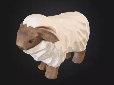 Woolly Sculpture  Low-poly 3D model