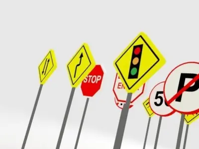 Street signs - Traffic signs 3D model