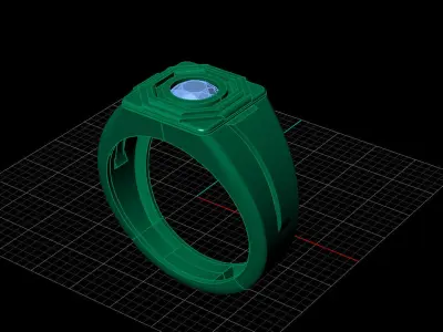 Print Ready STL 3DM  Gents Rings Diamond Men Ring  3D print model 221