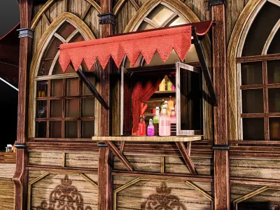 Medieval Carriage Shop 3D model