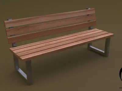 Bench 35 4in1 - 4 PBR Texture 1 Model Low-poly 3D model