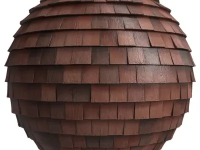 Roof Tile Materials 22- By 3 color Pbr By Sbsar 4k Low-poly 3D model