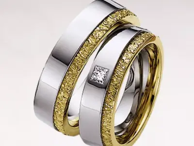 Wedding rings 015 3D print model