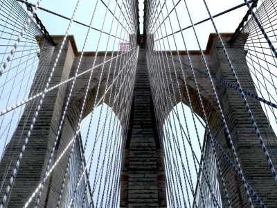Brooklyn Bridge Low-poly 3D model