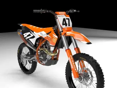 Husqvarna 250 cc Motocross Low-poly 3D model