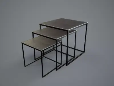 Table PBR Game Ready two nesting tables Low-poly 3D model