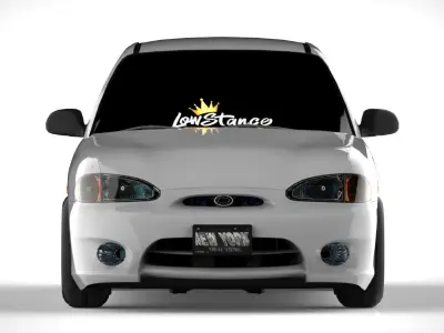 HYUNDAI ACCENT 1998  Low-poly 3D model