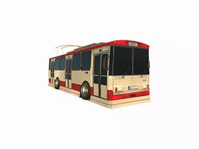 Soviet Trolleybus tuned Low-poly 3D model