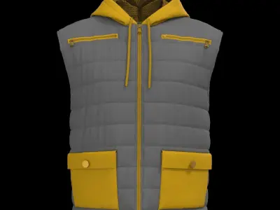 Unisex puffer vest 3D model