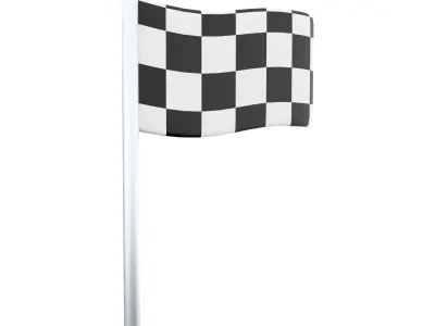 3d  racing flag icon 3D model
