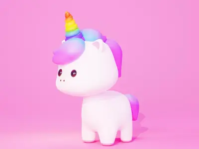 Unicorn Cute Cartoon Low-poly 3D model
