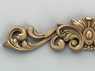 Carved decor horizontal 010 3D model