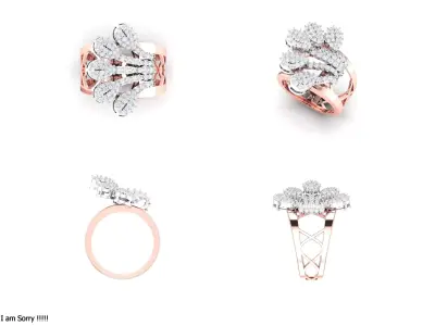 Rose Gold Women Diamond Ring 3D print model 3D print model purchase