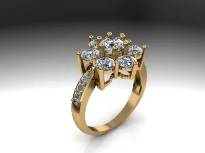 Classic elegant engagement ring 3D print model