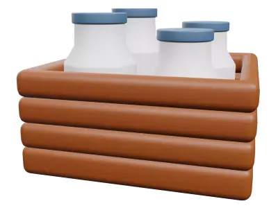 Milk Icon Low-poly 3D model