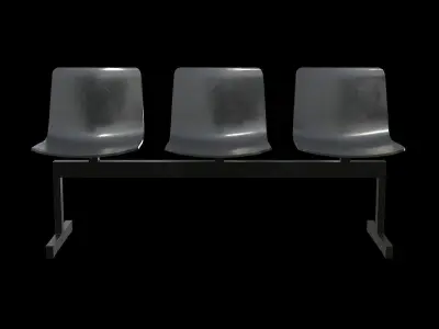 Pato Bench-Steel Black Painted Low-poly 3D model