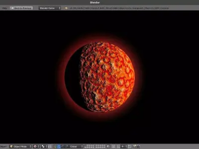 Fire Planet - Blender Game Engine 3D model