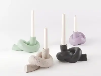 modern candel holder nodo knot 3D model