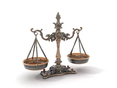 Antique Brass Balance Scale Model Pack Low-poly 3D model