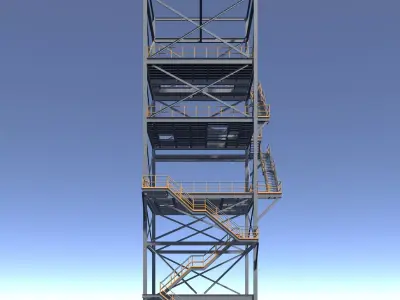 Industrial staircase 25O27 3D model