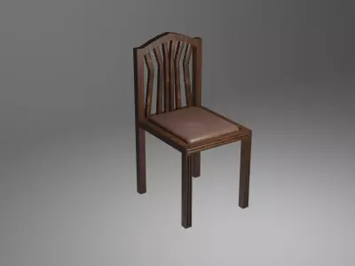 Chair wooden Free low-poly 3D model