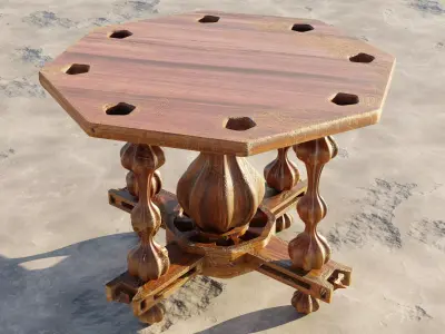 PBR Gothic style Table  Low-poly 3D model