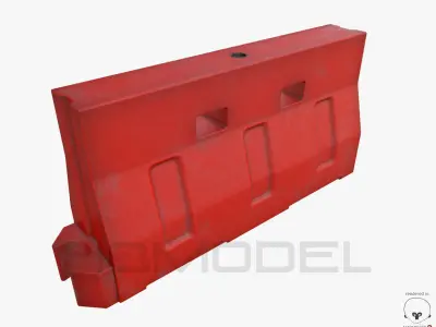 Street Barrier PBR Low-poly 3D model