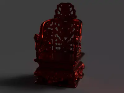 Chinese ancient chair Low-poly 3D model