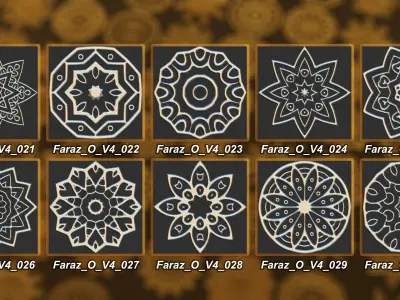 150 Ornament Brush Alpha  3D Model Vol 2  3D model