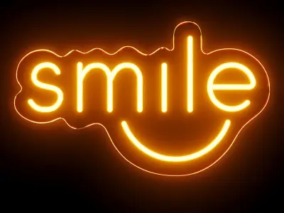 Smile Neon Sign 3D model