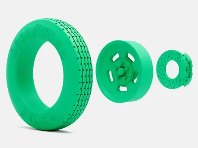 15x4 Halibrand Sprint Wheel Goodyear Eagle 26 Tire 3D print model