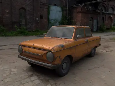 Old Soviet car ZAZ-968M Low-poly 3D model