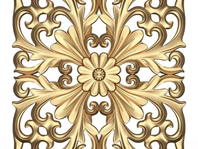 Carved Plaster Molding Decoration 015 Low-poly 3D model