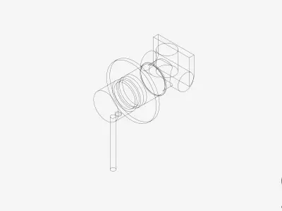 Wall Mixer Tap - Luxury - Sleek Low-poly 3D model