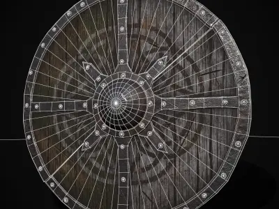 Viking War Shield GW Low-poly 3D model