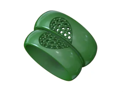 Couple heart Rings Set 3D print model