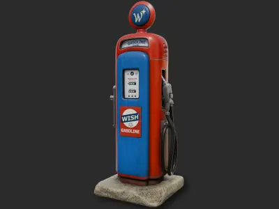 Vintage Gas Pump Low-poly 3D model