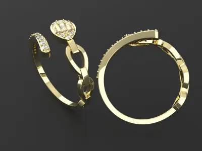 Chain Detailed Ring 3D print model