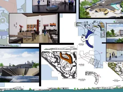 Professional designer of a complete painting museum project 3D model