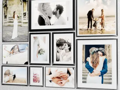 Ten photo frame 01 Low-poly 3D model