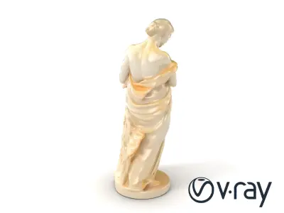 Neoclassical Draped Woman Statue model pack Low-poly 3D model