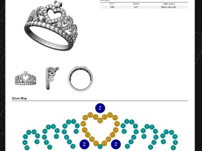 Crown Ring 3D jewelry 3D print model