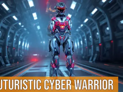Futuristic Cyber Warrior model pack Low-poly 3D model