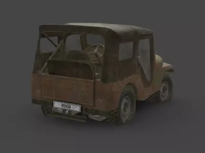 Abandoned Car - Jeep CJ 1954 Low-poly 3D model