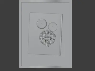 Table Decoration Candles in Tray 3D model