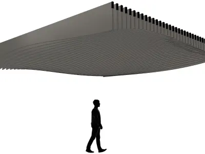 Parametric Ceiling Wave Contour Design with Hangers 3D model