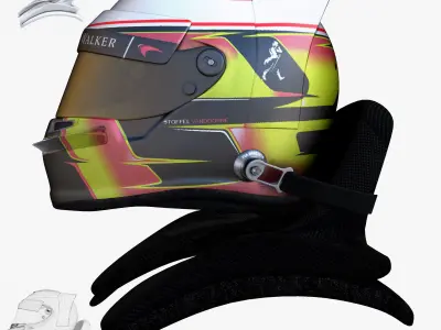 Vandoorne helmet 2017 Low-poly 3D model