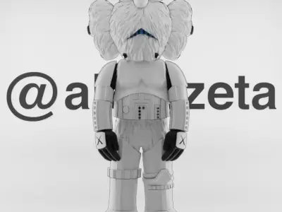Kaws BFF Stormtrooper Textured Low-poly 3D model