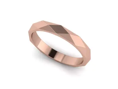 Faceted Gold Ring - USA Size 7 3D print model